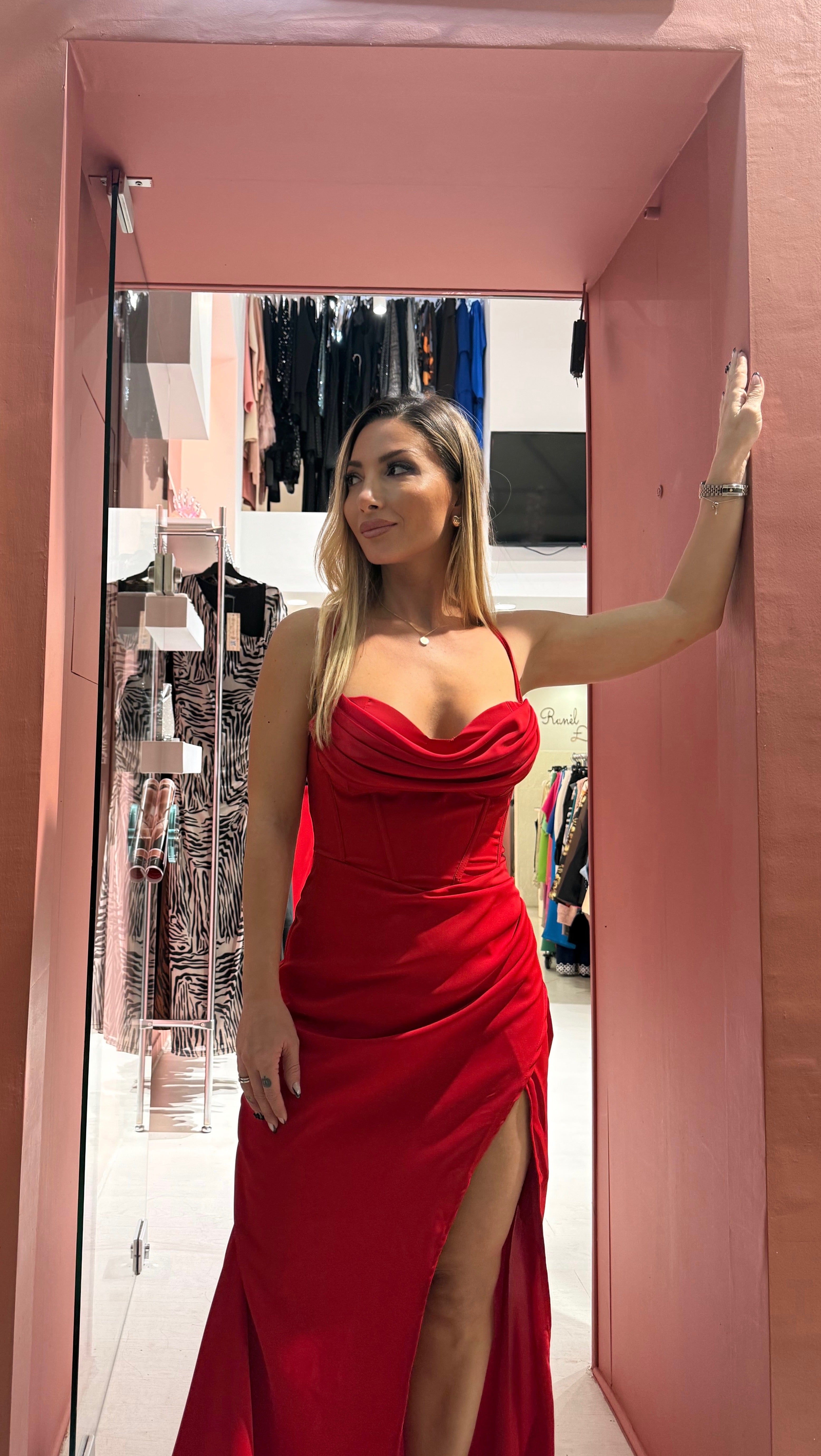 Φόρεμα μάξι κόκκινο small medium large