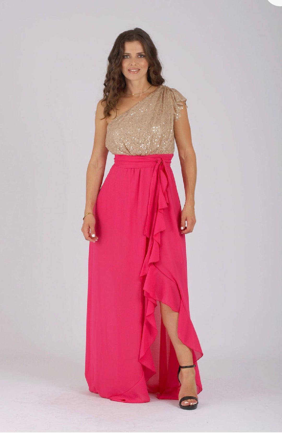 Φόρεμα χρυσό φούξια