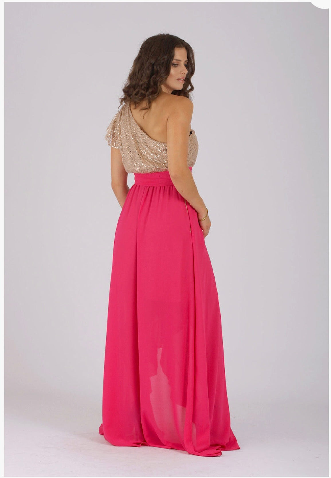 Φόρεμα χρυσό φούξια