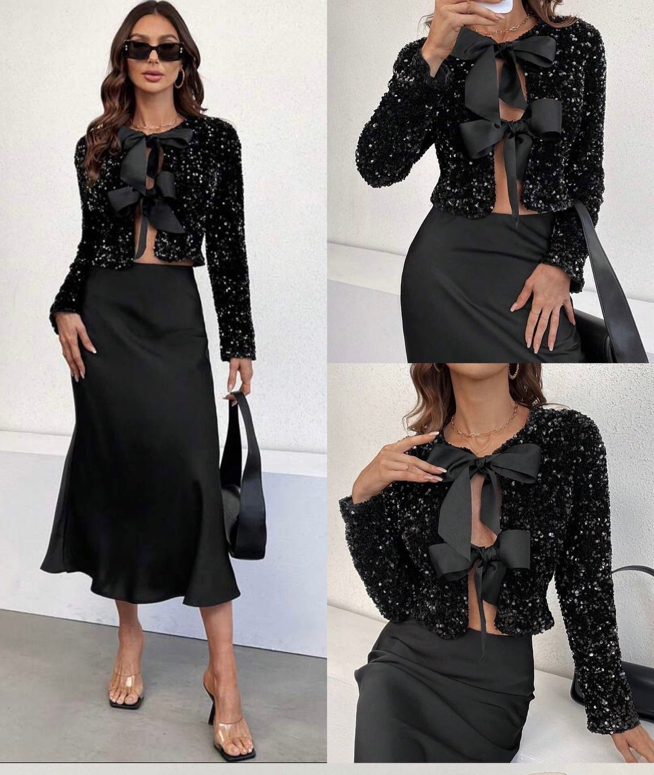 Φούστα σατέν μαύρη μπορντό