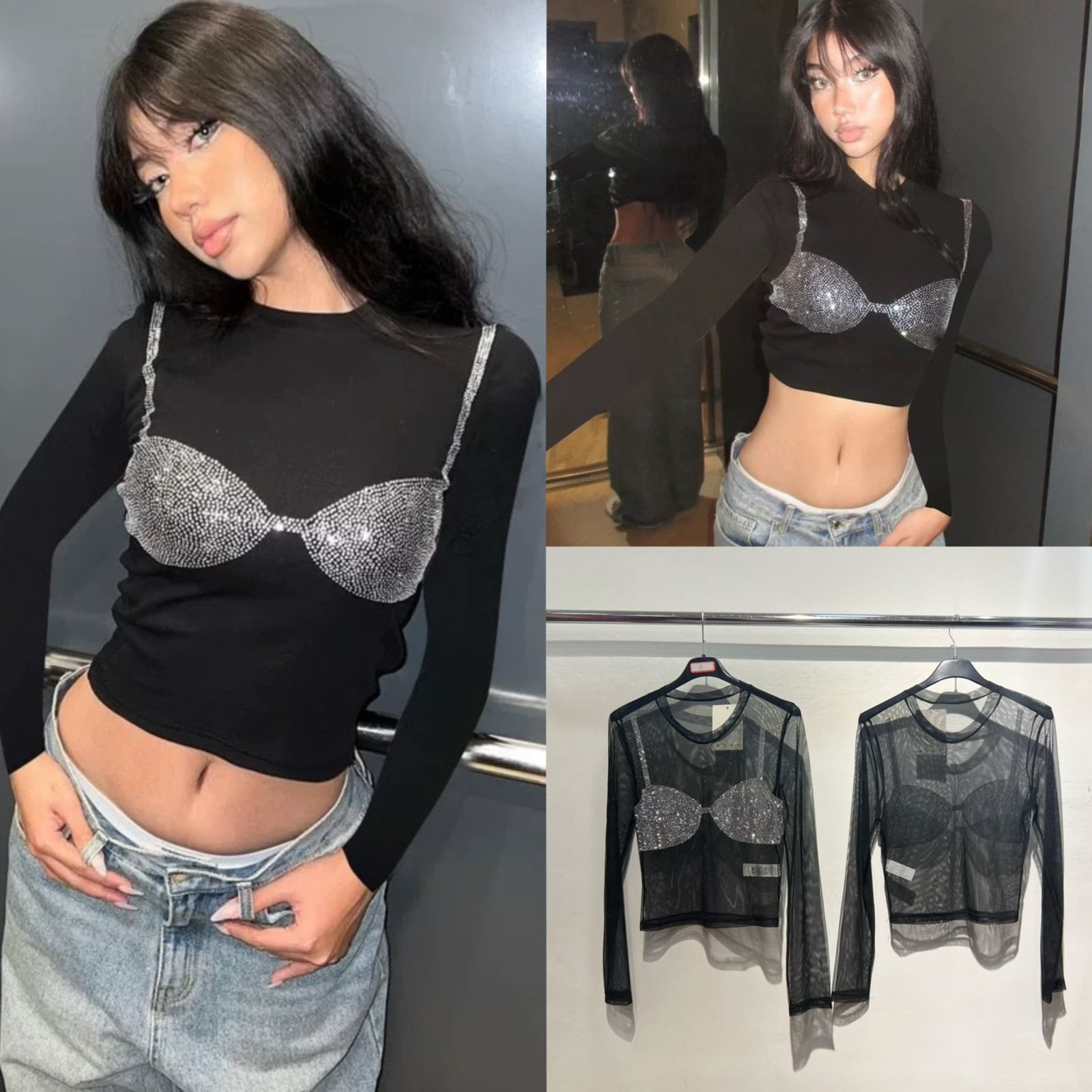 One size τοπ με στρας